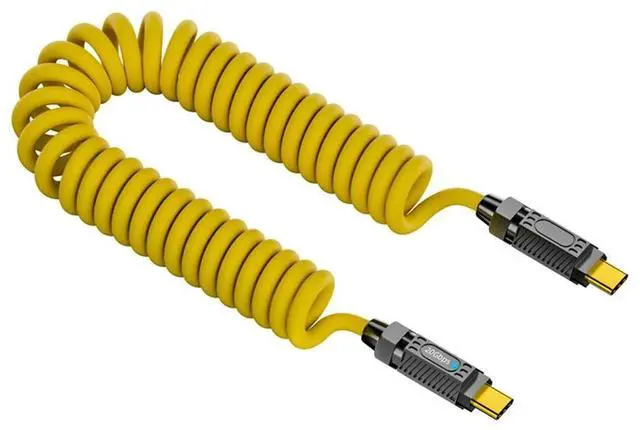 Alt view image 3 of 4 - Fast Charging Data Cable 20Gbps 8K HD C To C Spring Cable Type C Scale Extender Cord