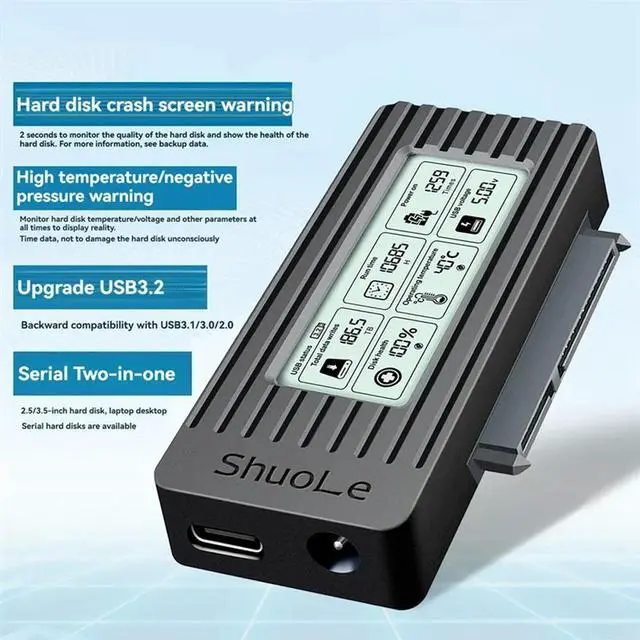 Alt view image 3 of 4 - Shuole USB C To SATA IDE Hard Disk Adapter Converter Cable For 3.5 2.5 Inch HDD/SSD SATA III Hard Drive Adapter For PC La