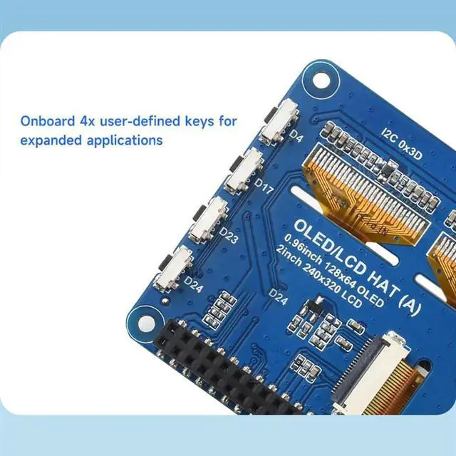 Main image of 2Inch LCD Screen With 0.96Inch OLED Display Module HAT Kit For Rpi Raspberry Pi Zero 2 W 3 Model B 4 5 Expansion Board