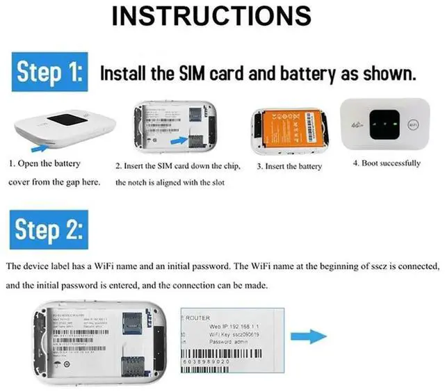 Alt view image 3 of 4 - 4G Wireless Router Modem Mifi 150Mbps Support 10 Users + Sim Card Slot