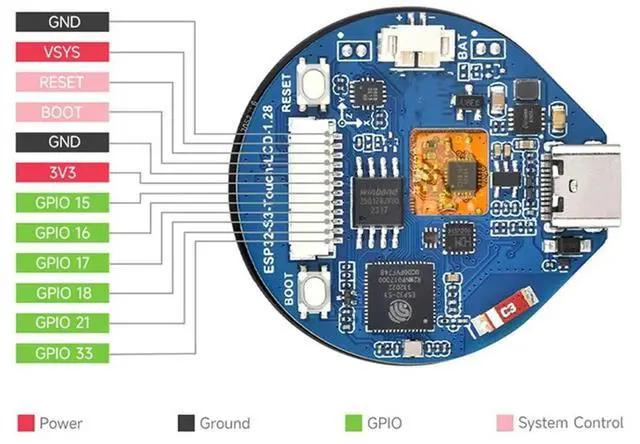 Main image of 1 Piece ESP32-S3 Development Board Black ABS With Bluetooth Accelerometer Gyroscope Sensor