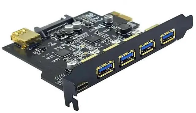 Alt view image 2 of 4 - USB 3.2 PCIE Expansion Card PCIE 1X To USB 3.2 TYPE-C USB 3.2 Gen1 Adapter Multiplier USB3.2 PCI E Controller 5Gbps