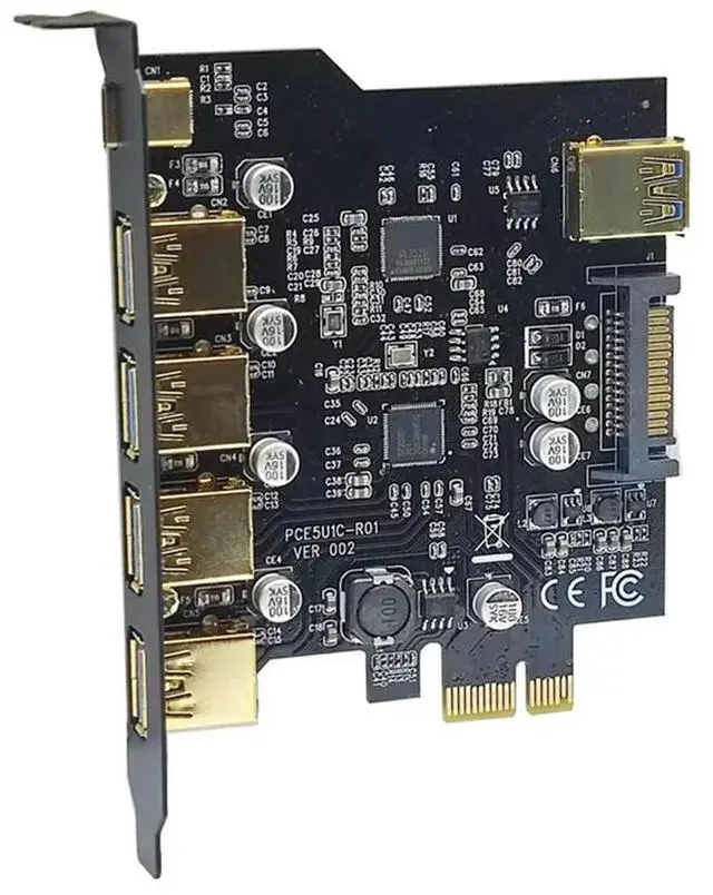 Alt view image 3 of 4 - USB 3.2 PCIE Expansion Card PCIE 1X To USB 3.2 TYPE-C USB 3.2 Gen1 Adapter Multiplier USB3.2 PCI E Controller 5Gbps