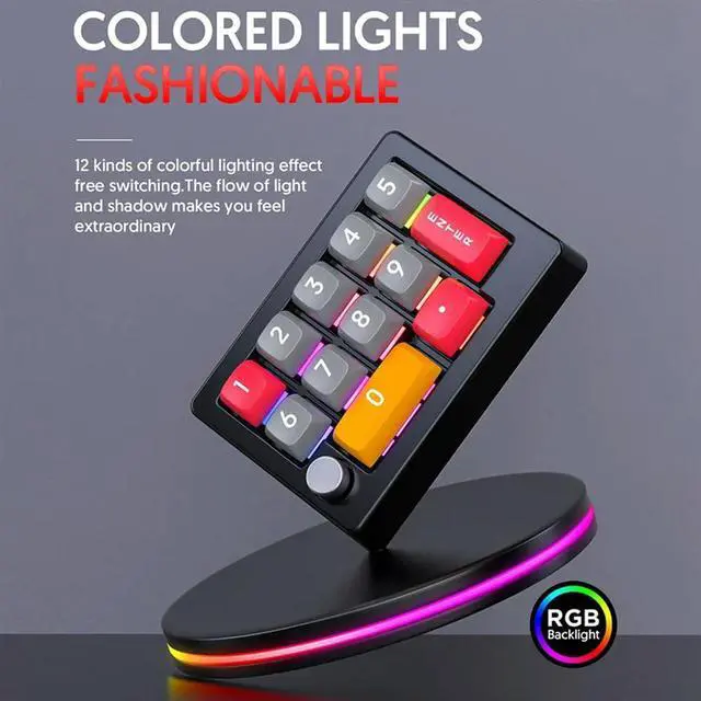 Alt view image 2 of 4 - 13 Key Macro Programmable Keyboard Fully Hot Swappable Mechanical Switch 7 Color RGB Light Gaming Keyboard Easy To Use