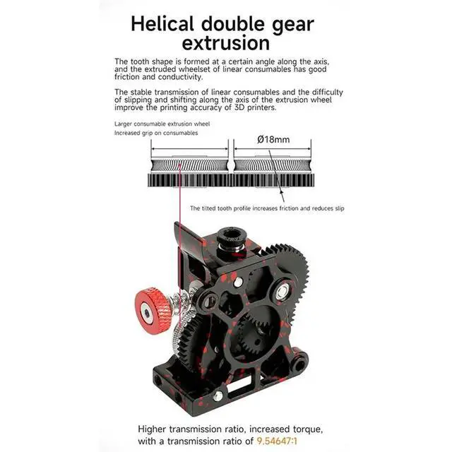 Alt view image 3 of 7 - All l Extruder For HGX2.0 Oblique Tooth Extruder Reduction Twin Gear Extruder For CR10/CR10S/Ender3/V2
