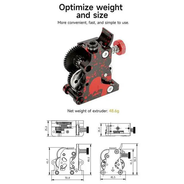 Alt view image 2 of 7 - All l Extruder For HGX2.0 Oblique Tooth Extruder Reduction Twin Gear Extruder For CR10/CR10S/Ender3/V2