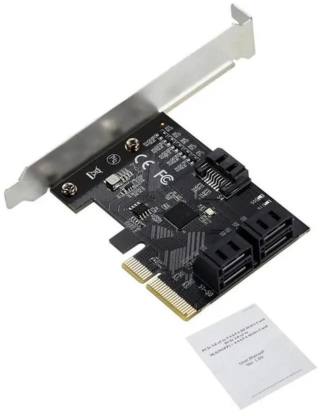 Alt view image 3 of 4 - 5 Port SATA III PCIE X4 To SATA 3.0 PCI Express Converter Computer Hard Disk SATA Expansion Card Adapter JMB585 Chip Dura