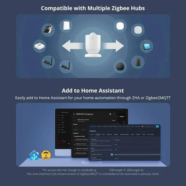 Alt view image 4 of 4 - Zigbee Motion Sensor Human Presence Sensor Infrared Detection Alarm Home For Alexa Google Home things Alice