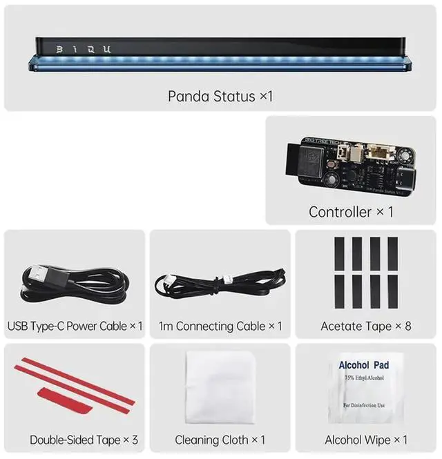 Alt view image 3 of 4 - YOC-BIQU H2D-Style Panda LED Light Bar Kit For P1P P1S X1C X1E A1 VS Panda Lux Sync With Wi-Fi Controlled Status Light