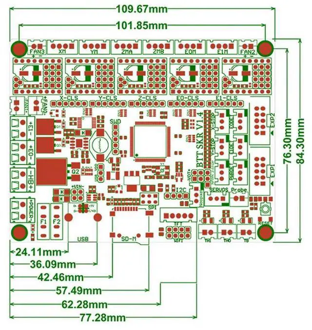 Alt view image 2 of 4 - BIGTREETECH BTT SKR 1.4 Motherboard 3D Printer Parts 32Bit Control Board For Ender 3 V2 Upgrade For Voron 2.4 DIY