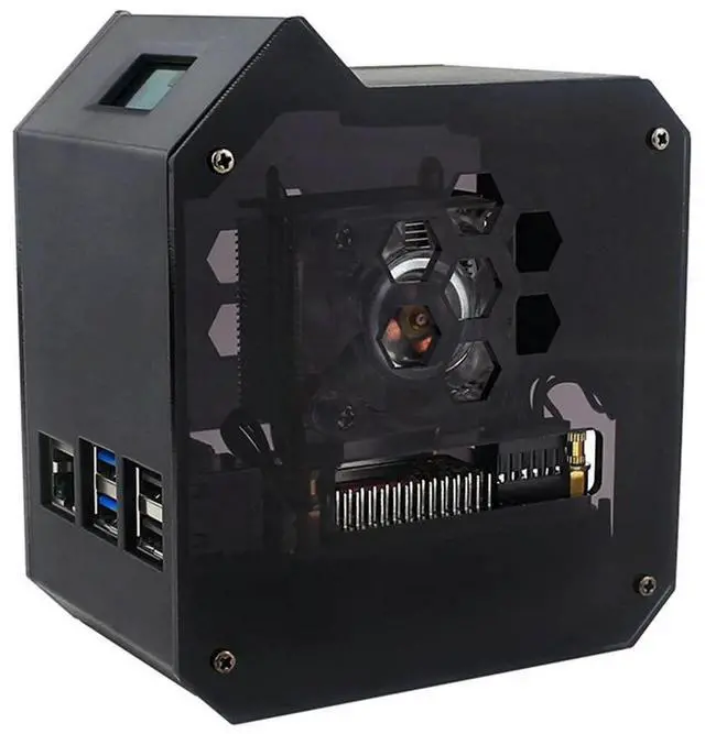 Alt view image 3 of 4 - For Raspberry Pi 5 ABS Mini Tower Case Kit Copper Tube Ice Tower Fan PWM JST RGB LED For RPI 5 Pi5