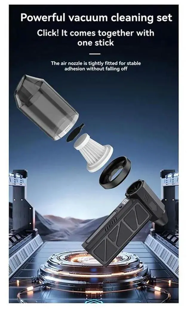 Alt view image 3 of 4 - 100000RPM Air Blower Turbo Jet Fan Vacuum Dust Cleaner Charging 52M/S High-Speed 4 Gear Wind Speed Turbo Violent Fan