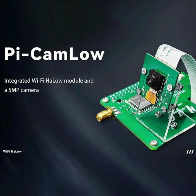 Alt view image 3 of 4 - HR01 Halow Module Pi-Camlow For Raspberry Pi HAT 5MP Camera 2KM Range 32.5Mbps Mesh Networking