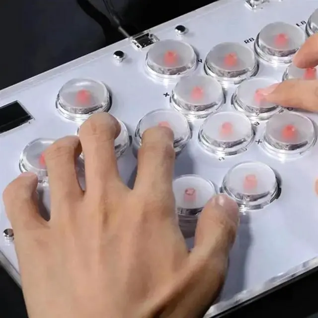 Alt view image 4 of 4 - Arcade Joystick Hitbox Controller RGB Fighting Game Keyboard 16 Keys All-Button Controller For PS5 PS4 PS3 Steam Deck