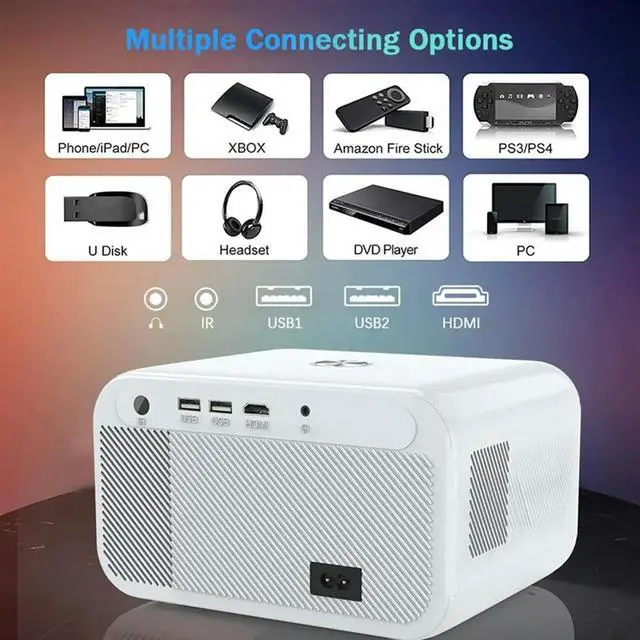 Alt view image 2 of 4 - 1080P Full HD 4K Android 350ANSI Lumen 2.4 +5G Dual Video Projector Home Projector Cinema -EU Plug