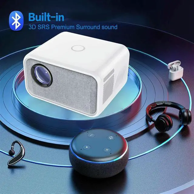 Alt view image 3 of 4 - 1080P Full HD 4K Android 350ANSI Lumen 2.4 +5G Dual Video Projector Home Projector Cinema -EU Plug