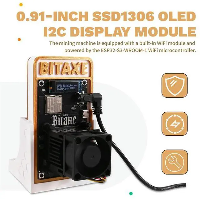 Alt view image 4 of 4 - Bitaxe Gamma 601 1.2TH/S 18-22W BTC Solo Miner BM1370 Asic Chip From Antminer S21 Pro Bitcoin Crypto Miner Red EU Plug