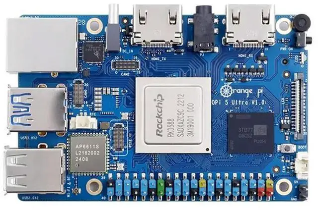 Main image of For Orange Pi 5 Ultra LPDDR5 SBC Rockchip RK3588 6 TOPS NPU,PCIE 2.5G LAN,6E+BT 5.3,M.2 M-Key Slot Board 16G