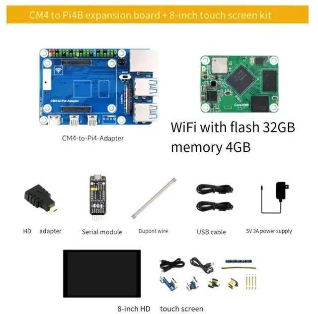 Alt view image 3 of 4 - Core3566 Module Kit RK3566 Quad-Core Processor High-Performance Computing, 8-Inch -Compatible Touch Screen