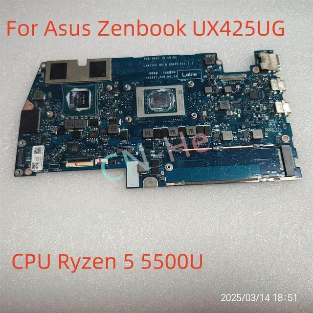 Main image of Laptop Motherboard For Zenbook UX425UG Ryzen 5 5500U 8GB MX450 System 60NB0UC0-MB1410 Fast Shipping