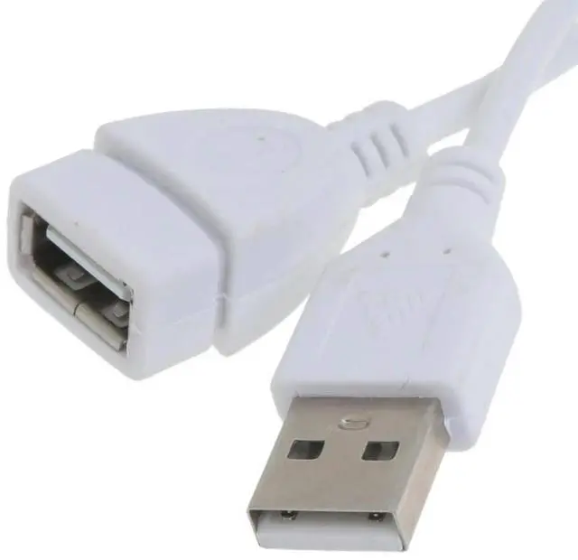 Main image of 5ft White USB Extension Cables  USB 2.0 Type A Male to A Female Extension Cable for Keyboard, Mouse, Printer
