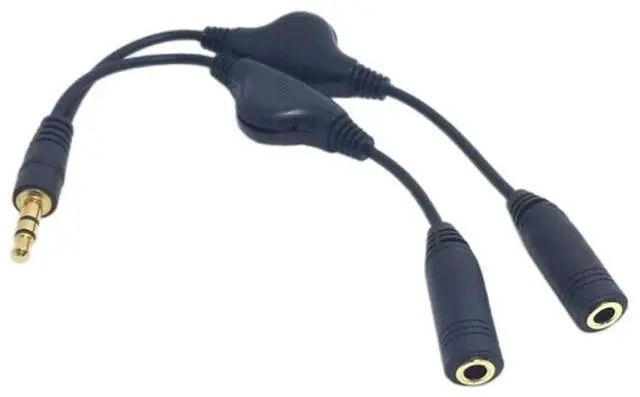 Main image of 3.5mm Headset Adapters Headphone Splitter 3.5mm Male to 3.5mm Female 2 Port Adapters Cable for PC phones Tablets