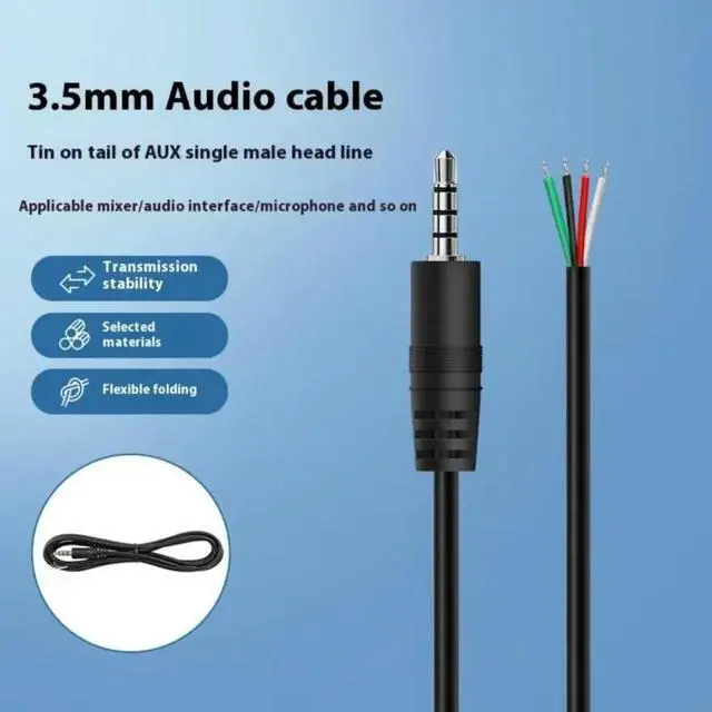 Main image of 3.5mm to Speaker Wire Male Adapter to Bare Wire Pigtail Connector Adapter Repair Sound Cable for Microphone
