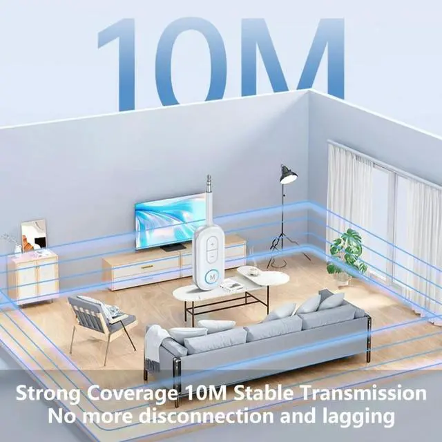 Alt view image 2 of 2 - Wireless Adapter Bluetooth-compatible 5.3 Transmitters Receiver for Airplanes TV Car with Long and aptX LL