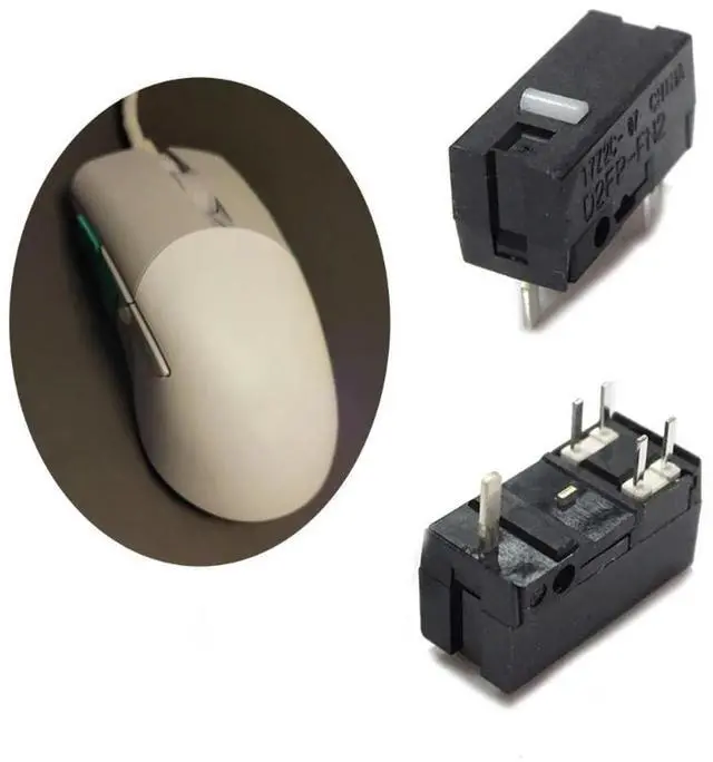 Alt view image 2 of 2 - 2 Pieces Mouse Micro Switch Button Strike Light Microswitch D2FP-FN2 for ROG Gladius III AimPoint 36K 80 Million