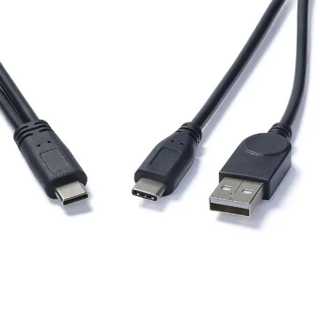 Alt view image 2 of 2 - 2 in 1 USB C to Type C OTG Adapter and USB Charging Cable for Live Streaming Compatible for Phones and Sound Cards