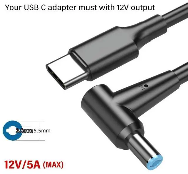 Main image of Durability PD100W USB C To DC5.5x2.5mm Adapter Cable For Electronic Devices Power Supply Highly Power USB C Cable