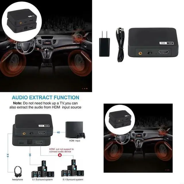 Main image of 4K HDTV Sound Extractor Convert HDTV to HDTV S/PDIF 3.5mm for TV Speaker Disc Player Amplifier Headphone Accessories