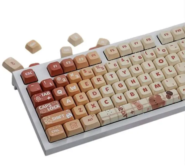 Alt view image 2 of 2 - Keycaps for Mechanical Keyboards 133Keys PBT Dye-Subbed Little Bear Keycap XDA Profile for Keypad Switches Keycap