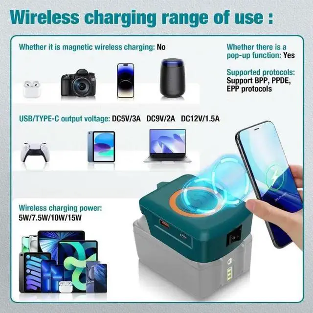 Main image of Transportable Radio Device For 18V Lie Batteries Constructed In Safety Protections And LED Indicators