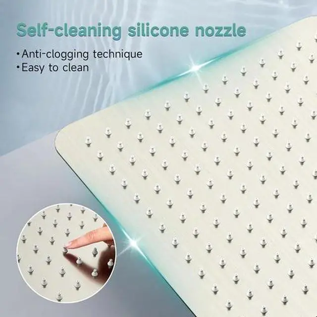 Alt view image 3 of 6 - 12 Inch Rain Shower Head, High Pressure Rainfall Showerhead Large Waterfall Show