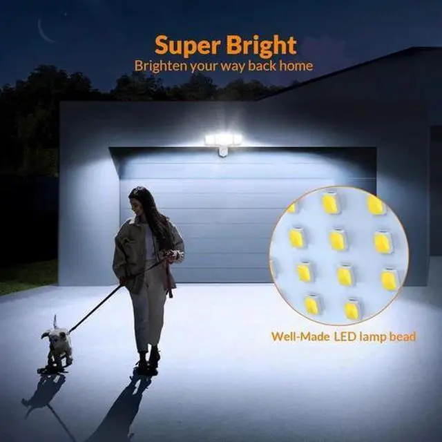 Alt view image 2 of 6 - 1600LM LED Solar Security Lights Motion Outdoor, Solar Motion Sensor Light, 5500