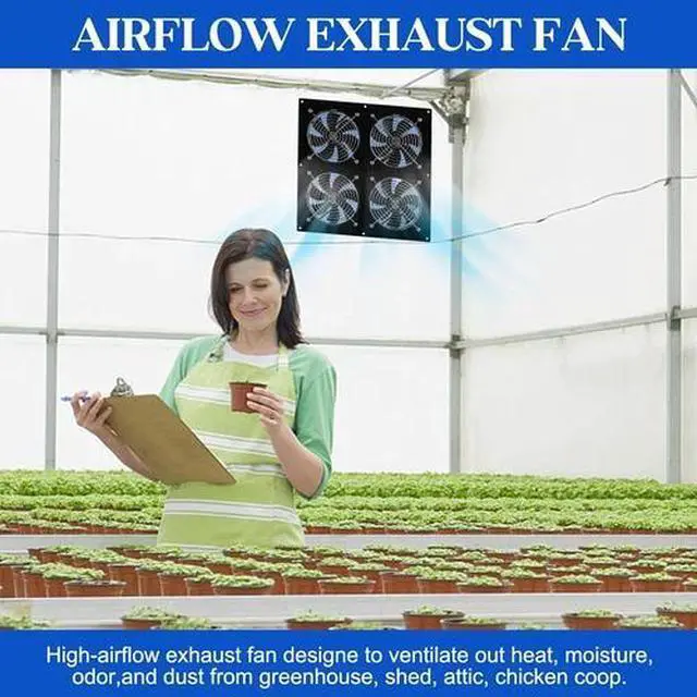 Alt view image 2 of 7 - Solar Exhaust Fan for Chicken Coop/Solar Powered Fan for Outside/Solar Greenhous