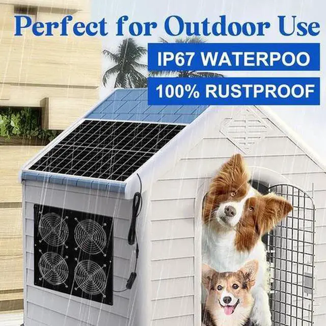 Alt view image 4 of 7 - Solar Exhaust Fan for Chicken Coop/Solar Powered Fan for Outside/Solar Greenhous