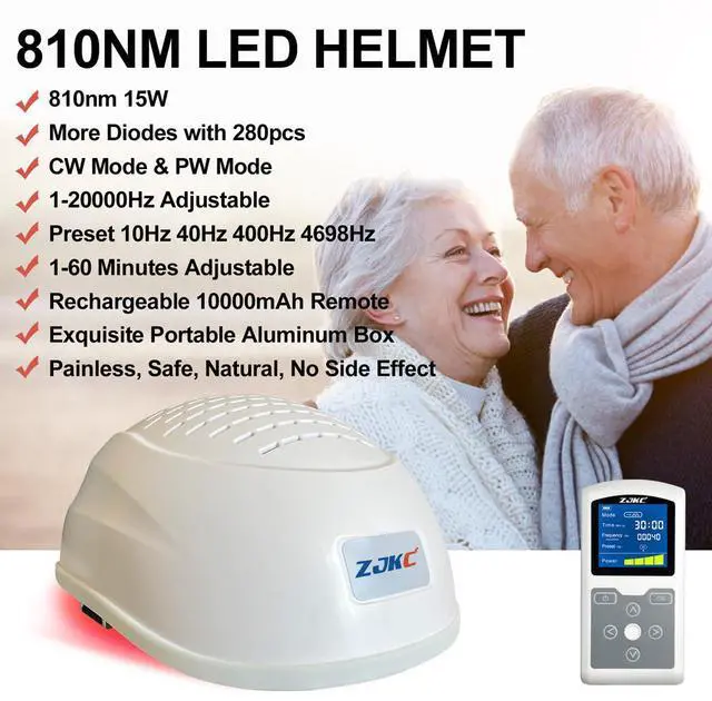 Alt view image 7 of 7 - ZJKC 810nm Helmet Brain Photobiomodulation Therapy for Stroke Parkinson Patients