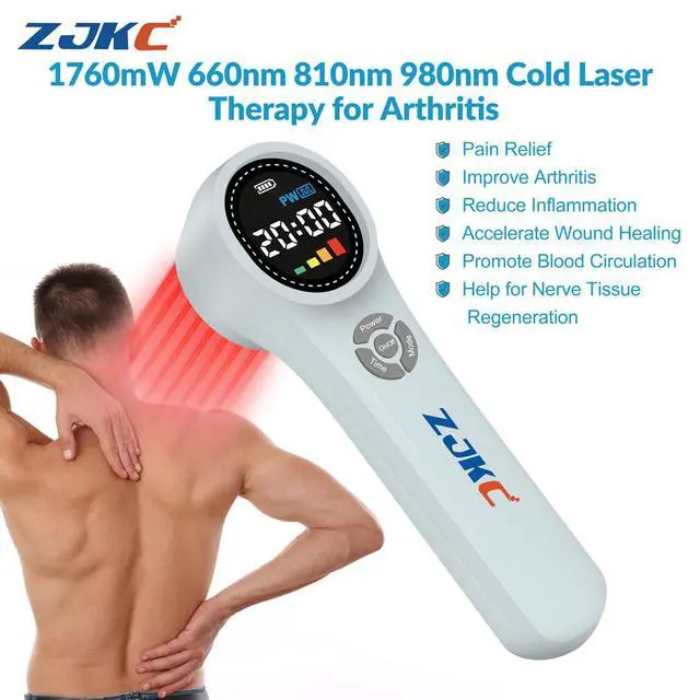 Main image of ZJKC 1760mW Cold Laser LLLT Red Light Phototherapy Device for Pain Treatment