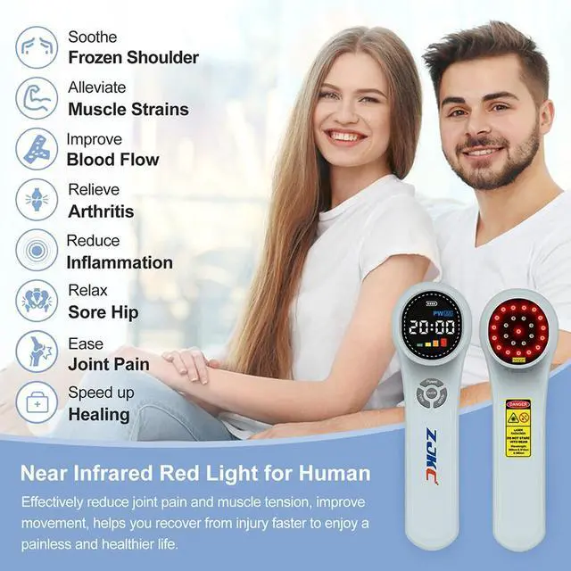 Alt view image 3 of 7 - ZJKC 1760mW Cold Laser LLLT Red Light Phototherapy Device for Pain Treatment