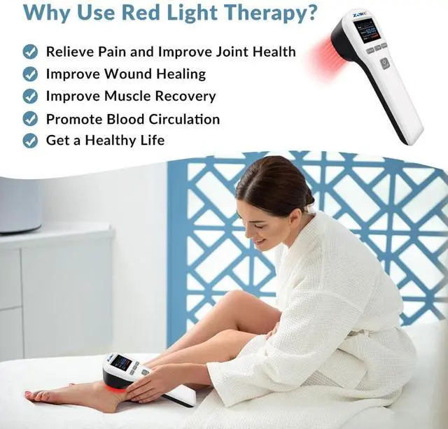 Alt view image 3 of 7 - ZJKC 880mW Cold Laser LLLT Red Light Phototherapy Device for Pain Relief Treatment
