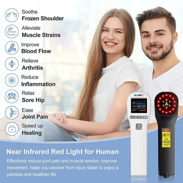 Alt view image 4 of 7 - ZJKC 880mW Cold Laser LLLT Red Light Phototherapy Device for Pain Relief Treatment