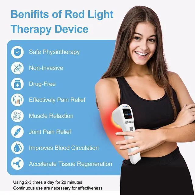 Alt view image 3 of 7 - ZJKC 880mW Red Light Therapy Low Level Laser Treatment Device for Pain 650nm 808nm