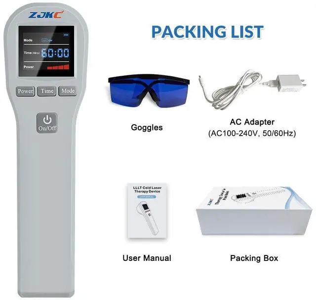 Alt view image 7 of 7 - ZJKC Red Infrared Light Therapy Device Cold Laser Machine for Muscle and Joint Pain