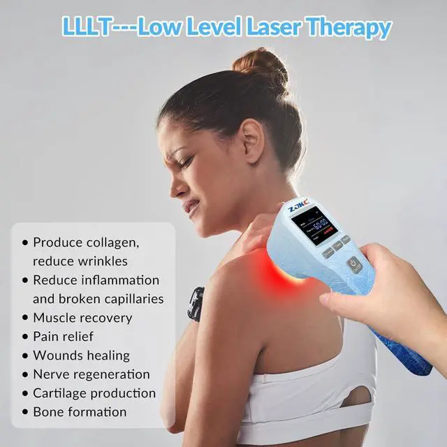 Alt view image 3 of 7 - ZJKC 880mW Cold Laser Therapy Device Infrared Light for Body Pain Relief 650nm+808nm