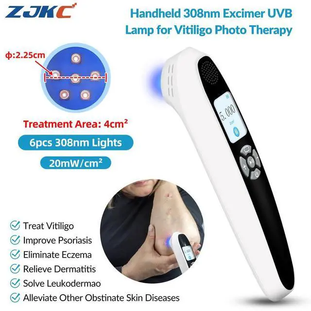 Main image of ZJKC 6Diodes 308nm Excimer Blue Uvb Light therapy device for Skin Deseases Treatment