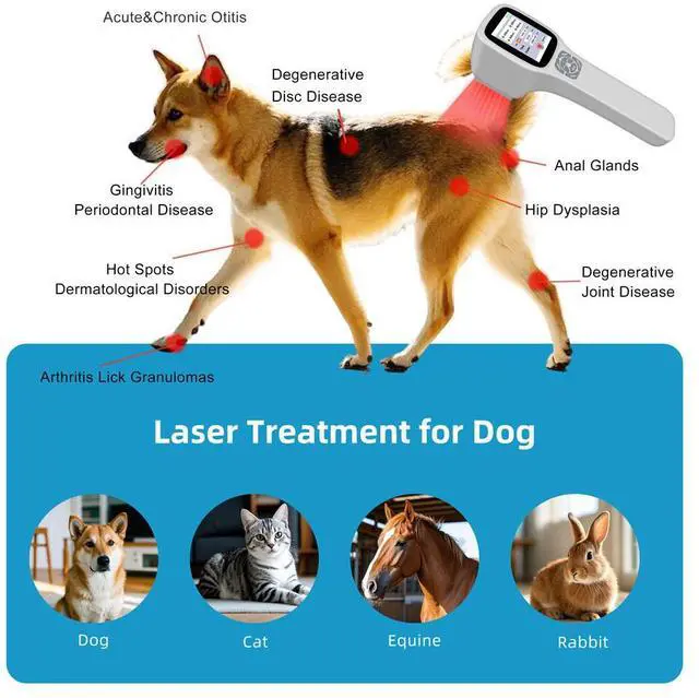 Alt view image 5 of 7 - ZJKC 0-2.5W Low Laser Therapy Cold Laser Device for Dog/Human Pain Relief Touchscreen