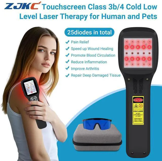 Main image of ZJKC 1-10000Hz 2500mW Infrared Laser Therapy Cold Red Light Treatment for Body Pain