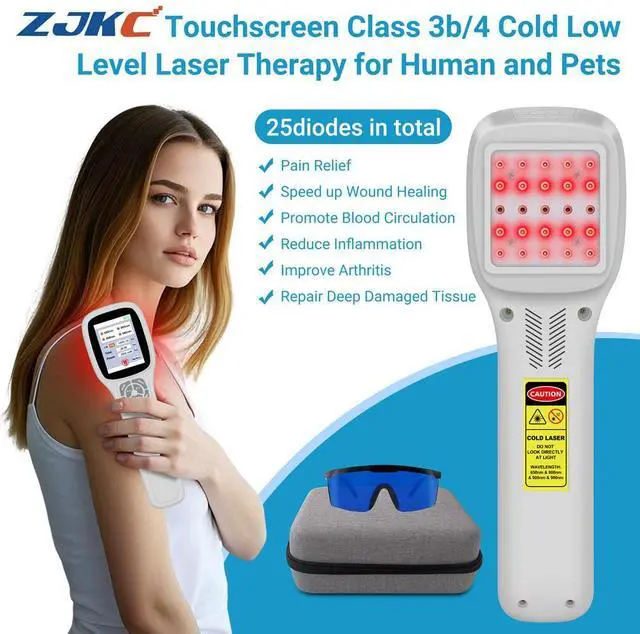 Main image of ZJKC 650nm 808nm 905nm 980nm LLLT Cold Laser Therapy Device For Human and Dogs Pain